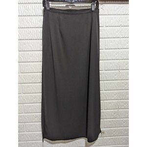 Pendleton Women's Black Hidden Back Zip Knit Side Slits A-line Maxi Skirt Size 8